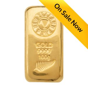 100g NZ Pure Gold Cast Bar 999.9