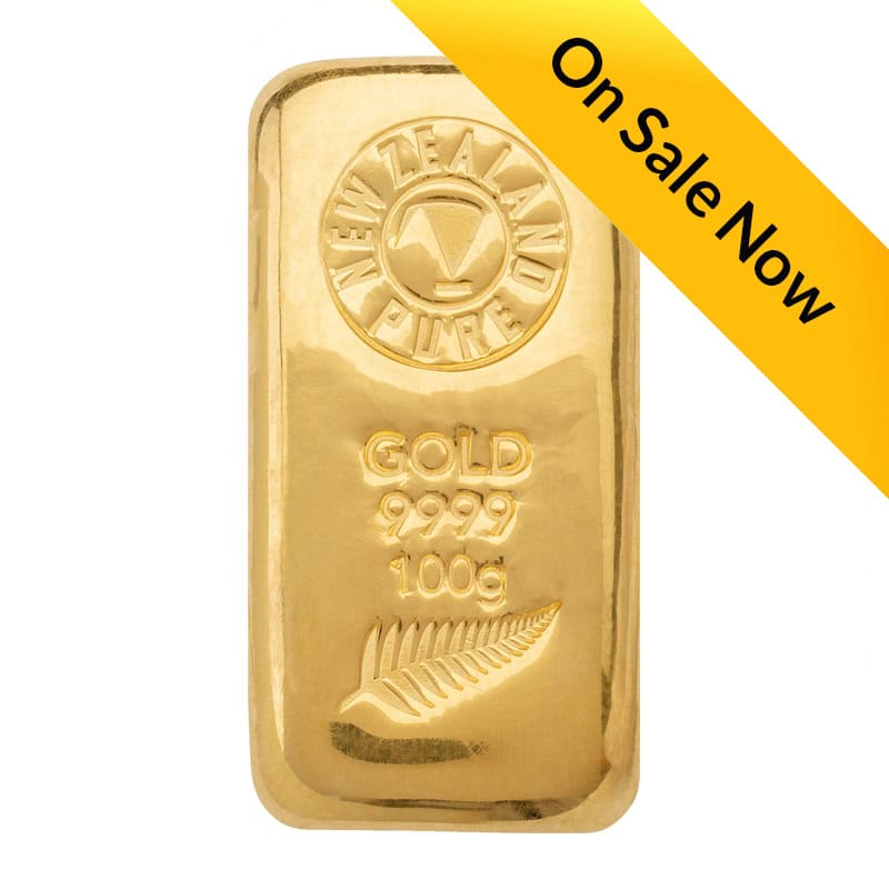 100g NZ Pure Gold Cast Bar New Zealand Gold Merchant's