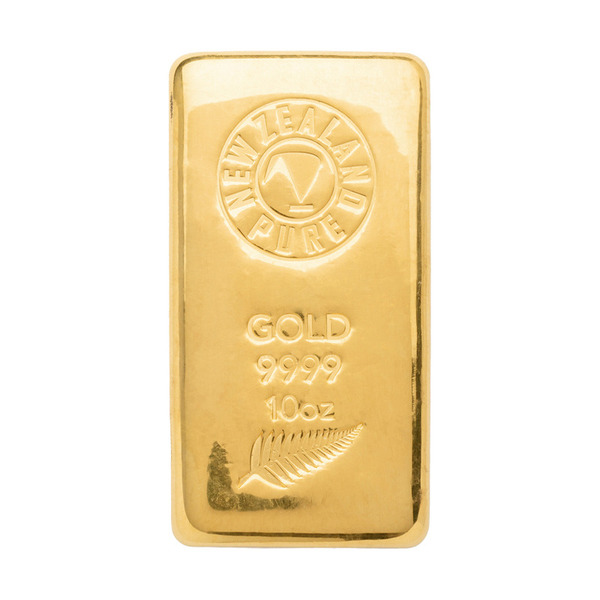 10oz NZ Pure Gold Cast Bar 999.9