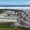 Aerial shot of an alluvial goild mining operation on New Zealand's west coast