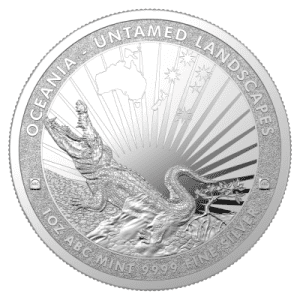 1oz ABC Fine Silver 999.9 Untamed Landscapes "CROCODILE" Coin (Loose)