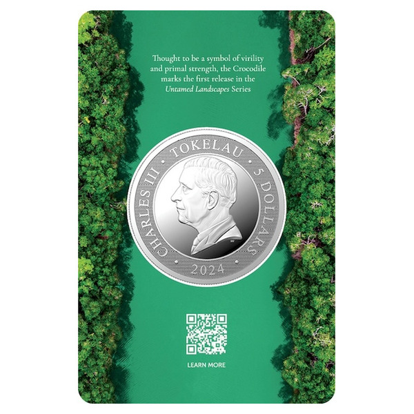 1oz ABC Fine Silver 999.9 Untamed Landscapes "CROCODILE" Coin Certipack - Image 2