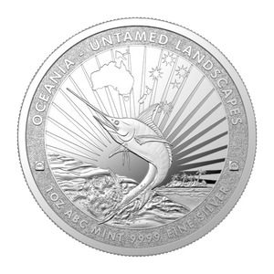 1oz ABC Fine Silver 999.9 Untamed Landscapes "SAILFISH" Coin (Loose)
