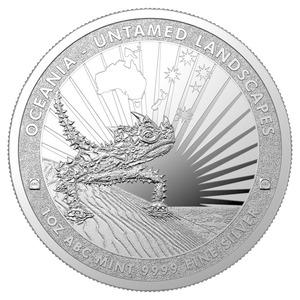 1oz ABC Fine Silver 999.9 Untamed Landscapes "THORNY LIZARD" Coin (Loose)
